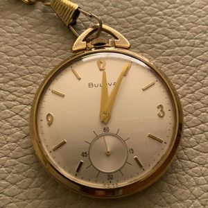 Bulova pocket watch with second hand